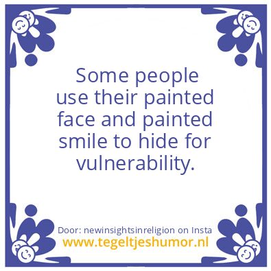 Tegeltje: painted face and painted smile