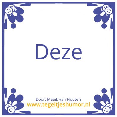 Tegeltje: deze