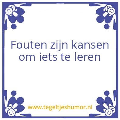 Tegeltje: Fouten