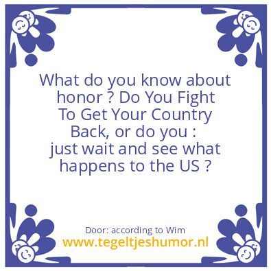 Tegeltje: What do you know ?