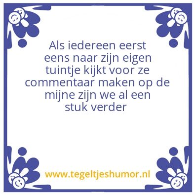 Tegeltje: Jaloers