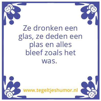 Tegeltje: Plas