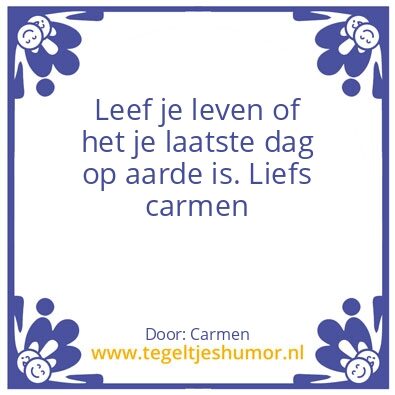 Tegeltje: Tip van de dag