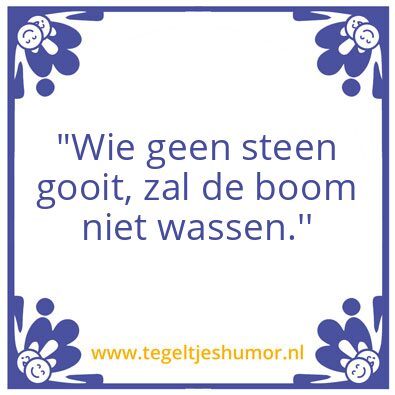 Tegeltje: Werk en succes
