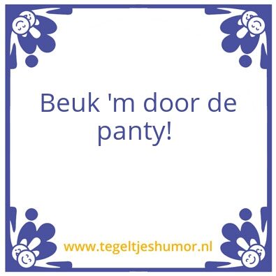 Tegeltje: Panty