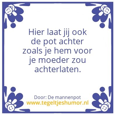 Tegeltje: De pot