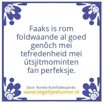 Tegeltje: Rom foldwaande.