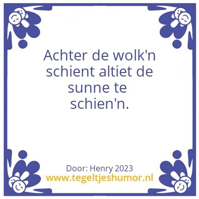 Tegeltje: Last van reeg’n