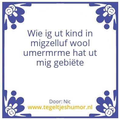 Tegeltje: Samstig