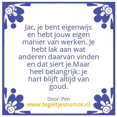 Tegeltje: Jac