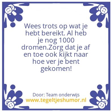 Tegeltje: Slogan