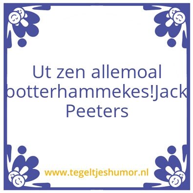 Tegeltje: Jack Peeters
