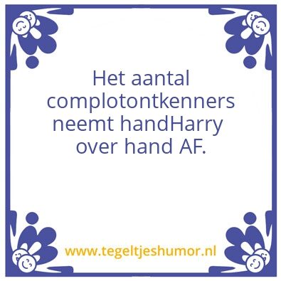 Tegeltje: complotontkenners