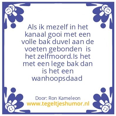 Tegeltje: Zelfmoord