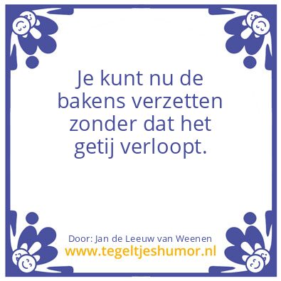 Tegeltje: bakens verzetten