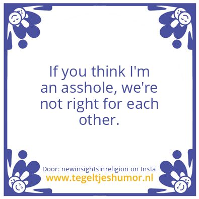 Tegeltje: In My Opinion :