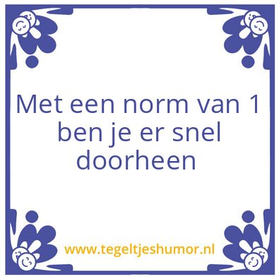Tegeltje: Norm