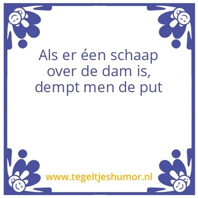 Tegeltje: Slecht in de war