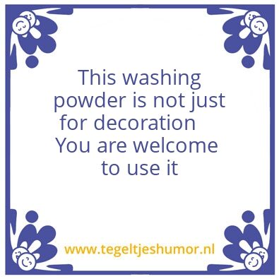 Tegeltje: washing powder