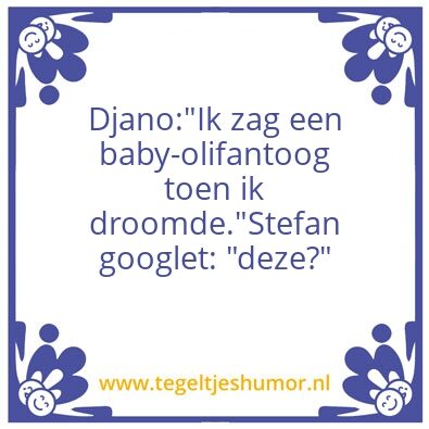 Tegeltje: Baby-olifantoog