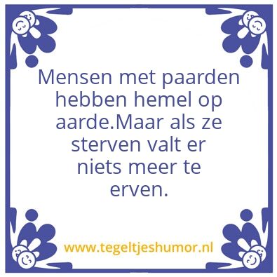 Tegeltje: paarden