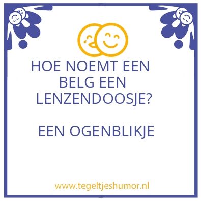 Tegeltje: B E L G E N M O P