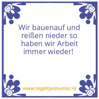 Tegeltje: bauenauf
