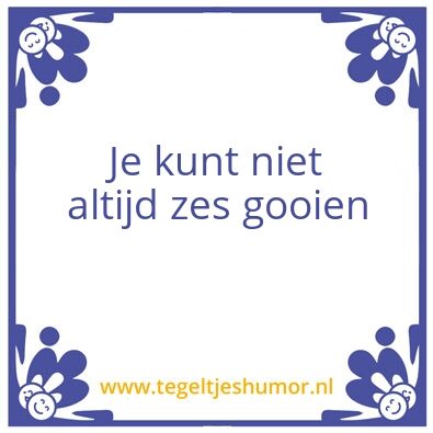 Tegeltje: Zes