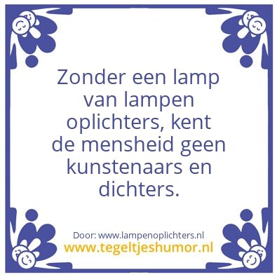 Tegeltje: Lampen oplichters