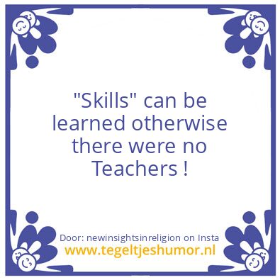 Tegeltje: “Skills”