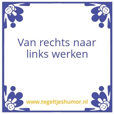 Tegeltje: Rechts