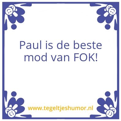 Tegeltje: paul