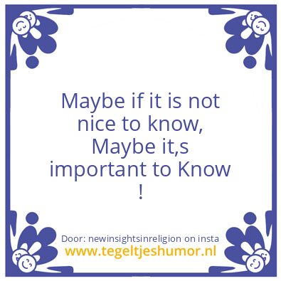 Tegeltje: Now You Know
