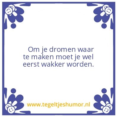 Tegeltje: Dromen