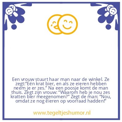 Tegeltje: Man naar de winkel