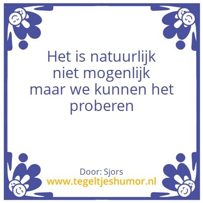 Tegeltje: Het idee