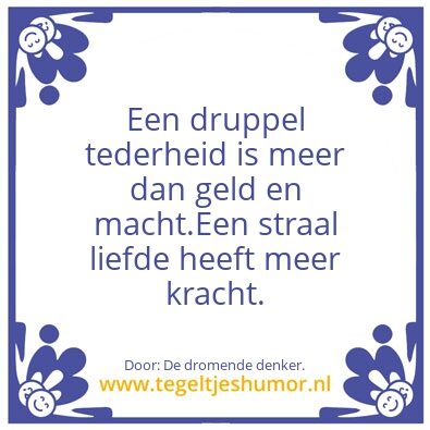 Tegeltje: Tederheid.