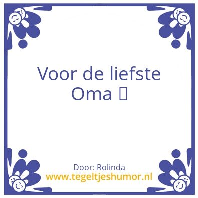 Tegeltje: Oma