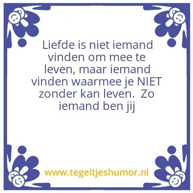 Tegeltje: Hou van jou