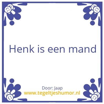 Tegeltje: Mand