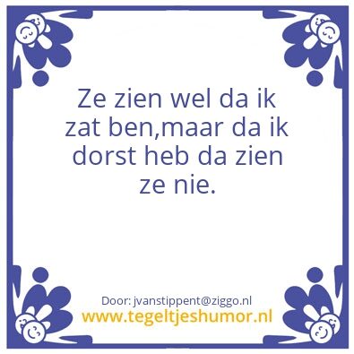 Tegeltje: dorst