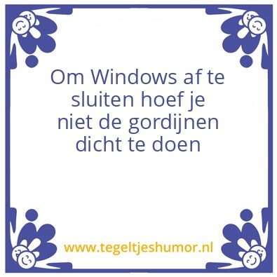 Tegeltje: Windows
