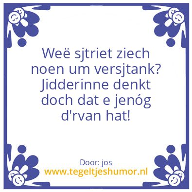 Tegeltje: versjtank