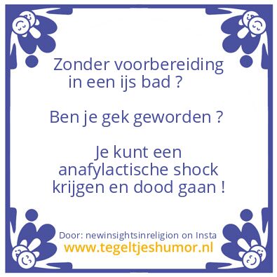 Tegeltje: zoek geen gevaar