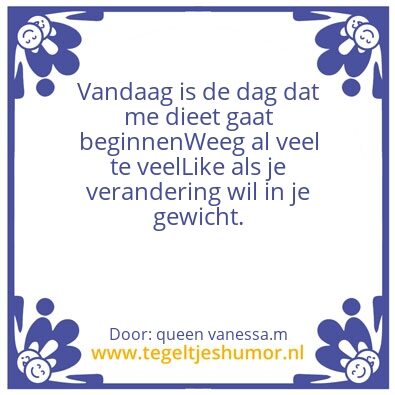 Tegeltje: #afvallen