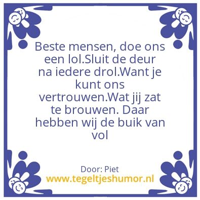 Tegeltje: Gelezen op de toilet deur