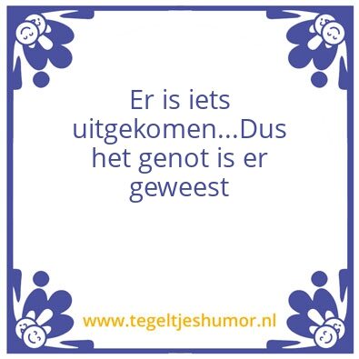Tegeltje: genot