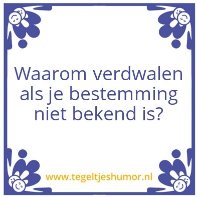Tegeltje: Verdwaler