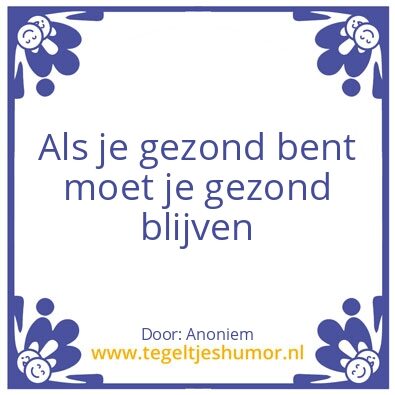 Tegeltje: gezond