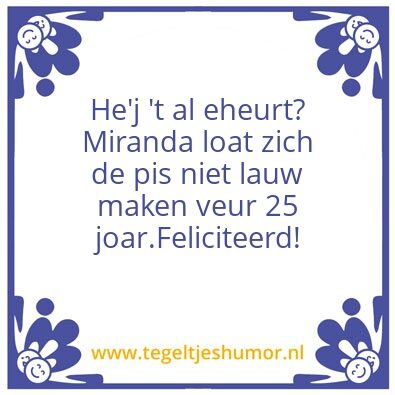 Tegeltje: 25 jaar